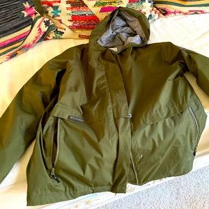 Forest green raincoat